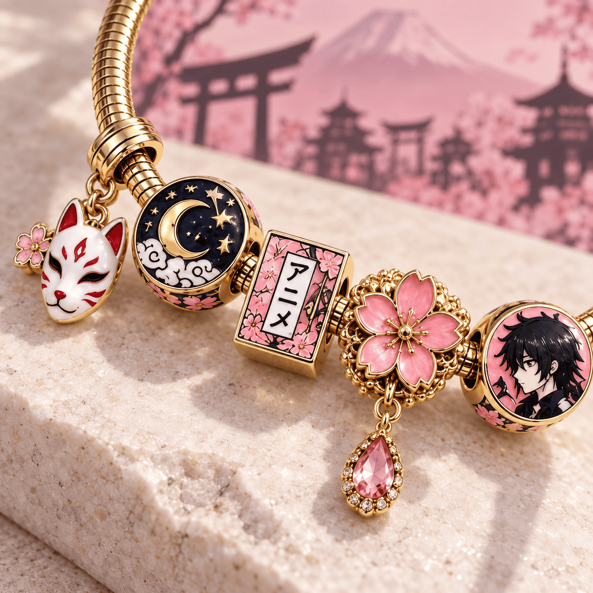 MGRD Gold Charm Bracelet Set TTN