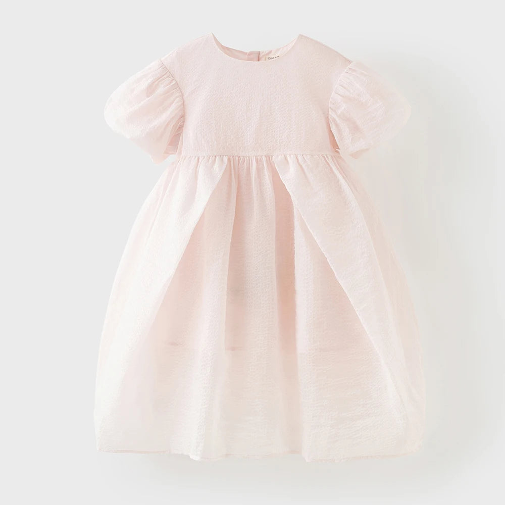 Dave Bella Girls Summer Princess Dresses Children Charm Puff Short Sleeve Party Dress Sweet Pink Clothes 7-13 Years DK2261617